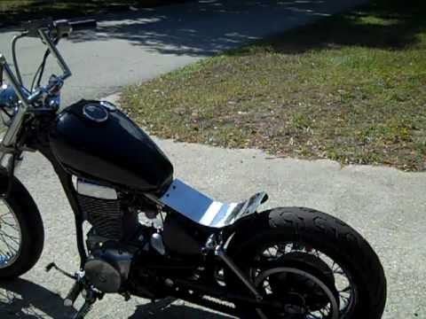 1995 SUZUKI SAVAGE LS650 BOBBER CUSTOM CHOPPER START UP AND RUN