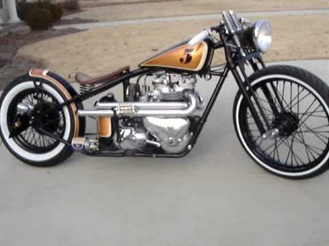 &quot;Angry Monkey&quot; Running at last! 1956 Triumph TR6 Kustom Bobber. built by Dan Patterson.