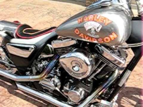 Harley Davidson and the Marlboro Man Chopper Motorcycle Bike FXR Frame Engine Running For Sale