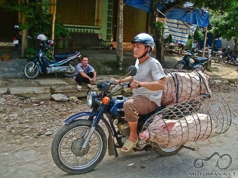 Kiek ir ka galima vezti motociklu :)