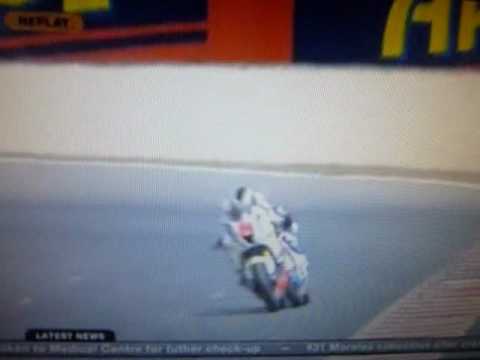 MotoGP2 debutant Carmelo Morales Has Horrific Moto GP Crash On Finish Line.