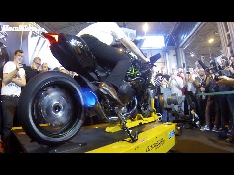 326bhp Kawasaki Ninja H2R spits flames on rolling road dyno