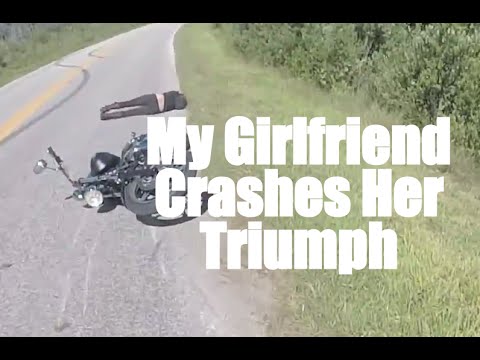 My Girlfriend Wrecks her Motorcycle : Double Crash