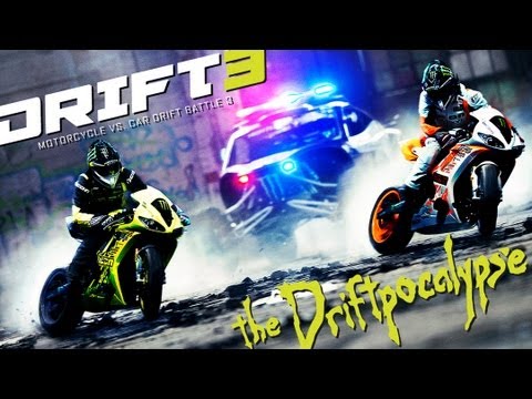 Motorcycle vs. Car Drift Battle 3 - [Full HD]