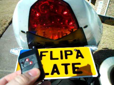 License plate flipper, fits Suzuki, Honda, Yamaha, Kawasaki, and more