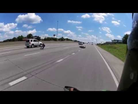 MOTORCYCLE CRASHES INTO TRUCK ON HIGHWAY