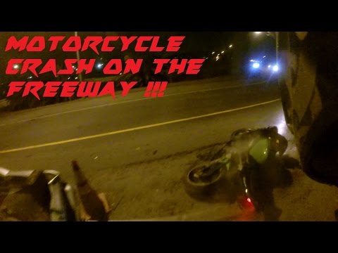 CRAZY MOTORCYCLE CRASH ON THE FREEWAY