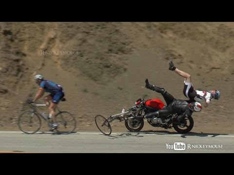 Motorcycle Crashes into Bicycles 4/27/2013