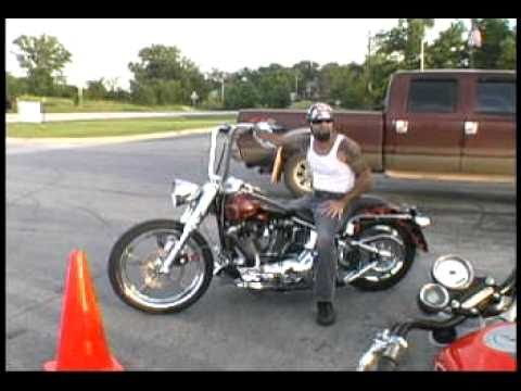Jeff Schneider Harley stunt riding & drifting practice session ILLconduct.com funny crash