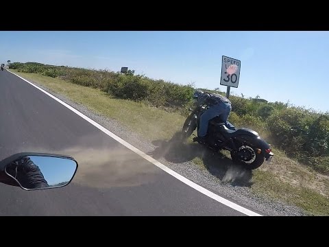 Motorcycle Crash - Bike Hits Speed Sign