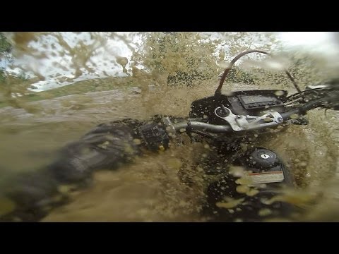 GoPro: Motorcyclist Attempts To Cross A Flash Flood