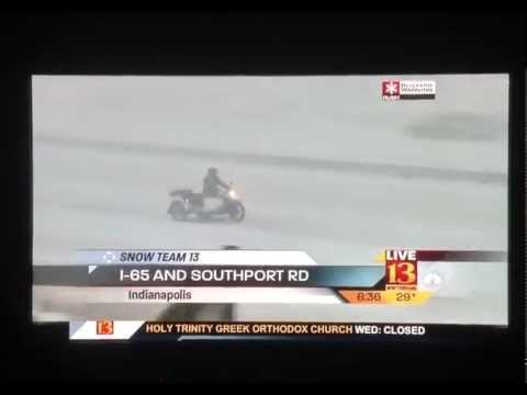 Blizzard Motorcyclist in Indianapolis