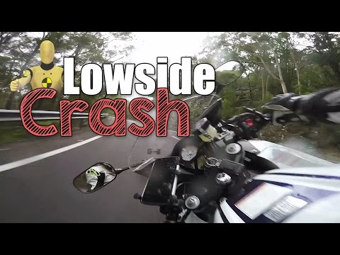 Lowside Motorcycle Crash - A Wet Road, Suzuki SV650 Fail