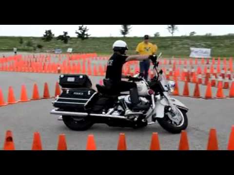 Police Officer Owns Motorcycle Skill Course