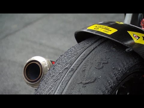 What happens when you mix a wet tyre & a dry track…
