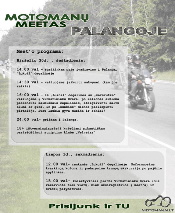 Motomanų meetas Palangoje- ĮVYKO