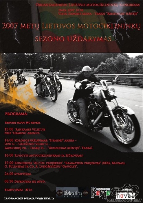 SEZONO UŽDARYMAS 2007!!!  Motomanai.lt renkasi 10.00 val. PUŠYNĖLYJE