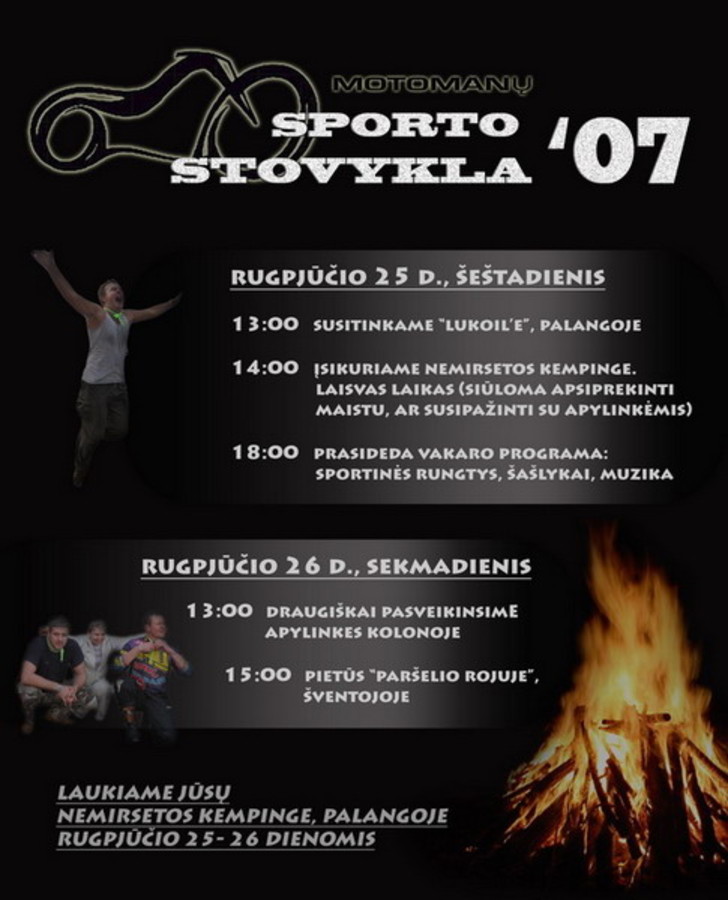 Motomanų Sporto Stovykla 2007- rugpjūčio 25- 26 dienomis