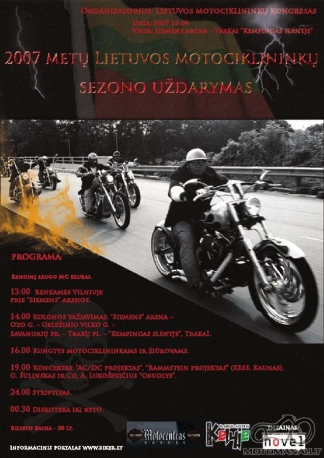 SEZONO UŽDARYMAS 2007!!!  Motomanai.lt renkasi 10.00 val. PUŠYNĖLYJE